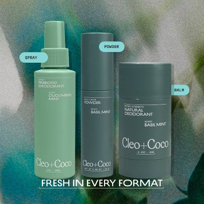 cleo+coco Body and Hair Antiperspirants and Deodorant Powder Basil Mint 0.88oz - Image 10