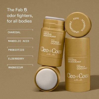cleo+coco Body and Hair Antiperspirants and Deodorant Powder Coconut Vanilla 0.88oz - New - Image 4