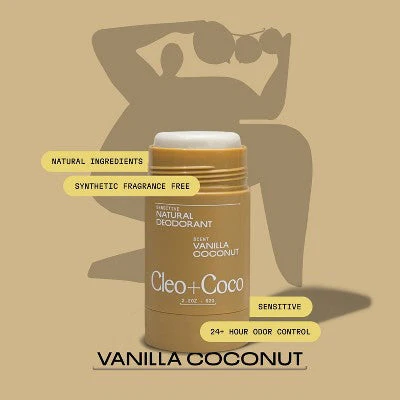 cleo+coco Body and Hair Antiperspirants and Deodorant Powder Coconut Vanilla 0.88oz - New - Image 5