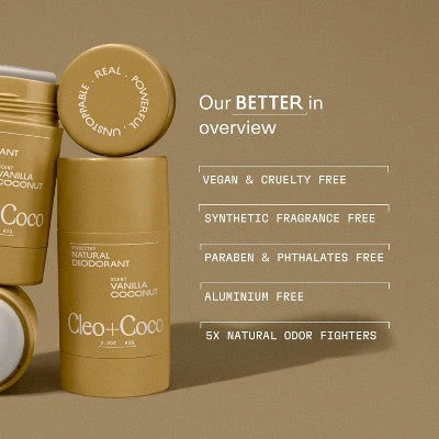 cleo+coco Body and Hair Antiperspirants and Deodorant Powder Coconut Vanilla 0.88oz - New - Image 7