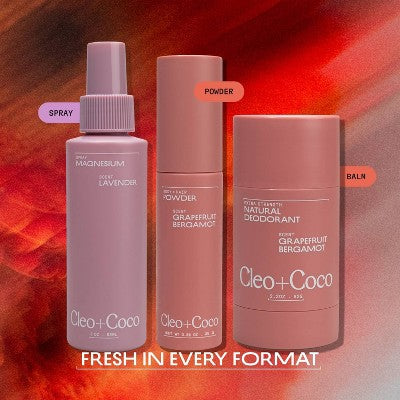 Cleo+Coco Body and Hair Antiperspirants and Deodorant Powder Grapefruit Bergamot 0.88oz - Image 10
