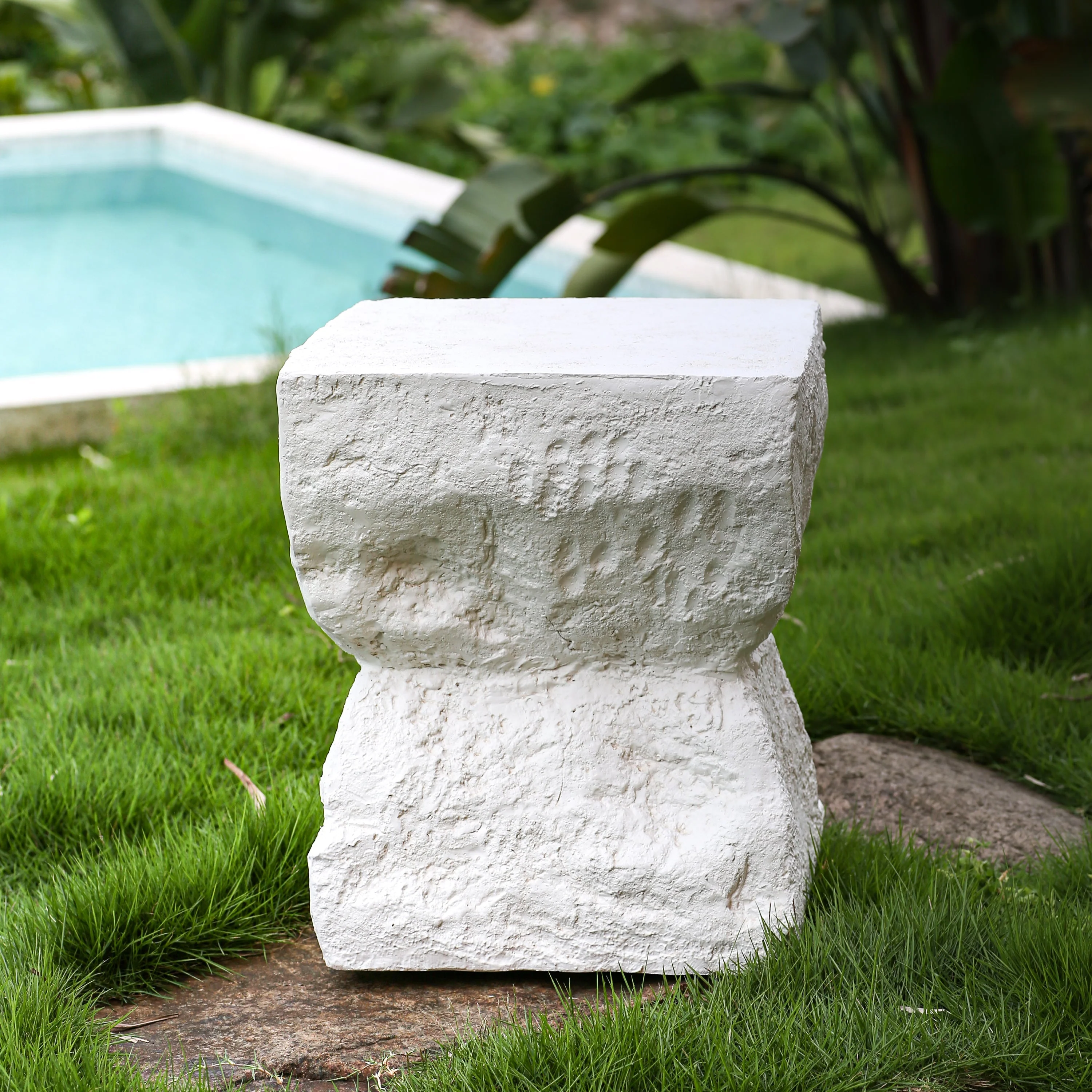 Cleo Outdoor Patio Modern Minimalist MGO Side Table - Image 4