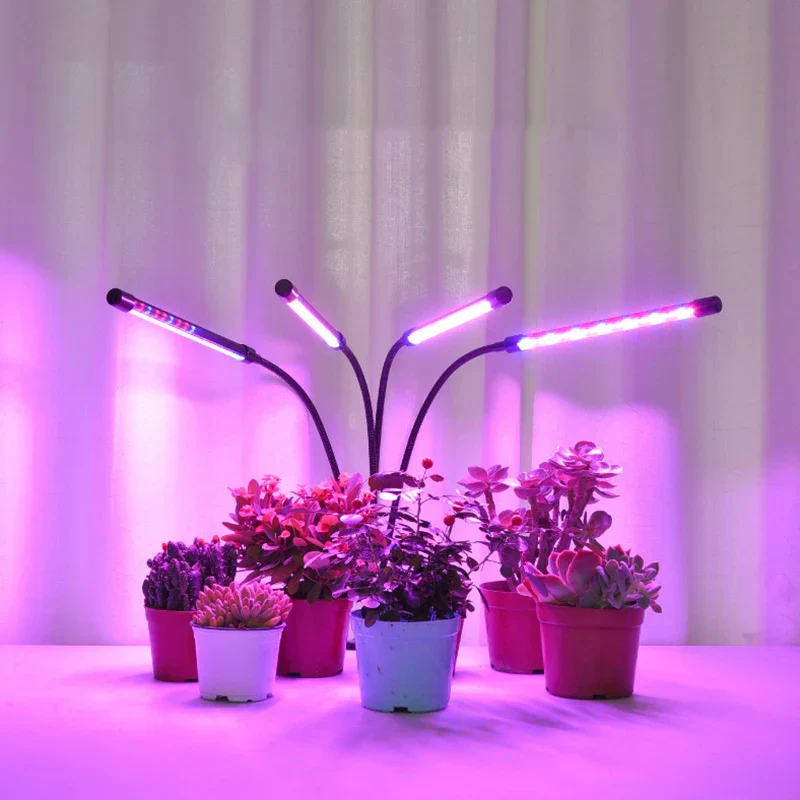 Clip On LED Grow Light Full Spectrum USB Timer Dimmable 1–4 Head Plant Lamp - Image 6