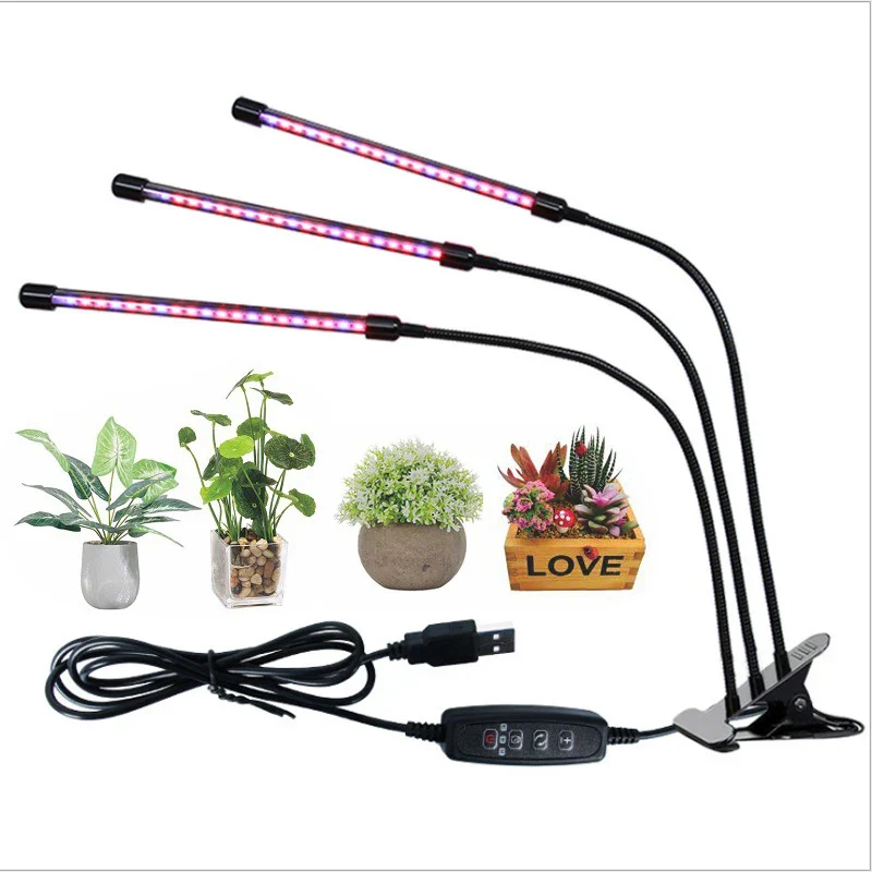Clip On LED Grow Light Full Spectrum USB Timer Dimmable 1–4 Head Plant Lamp - Image 8