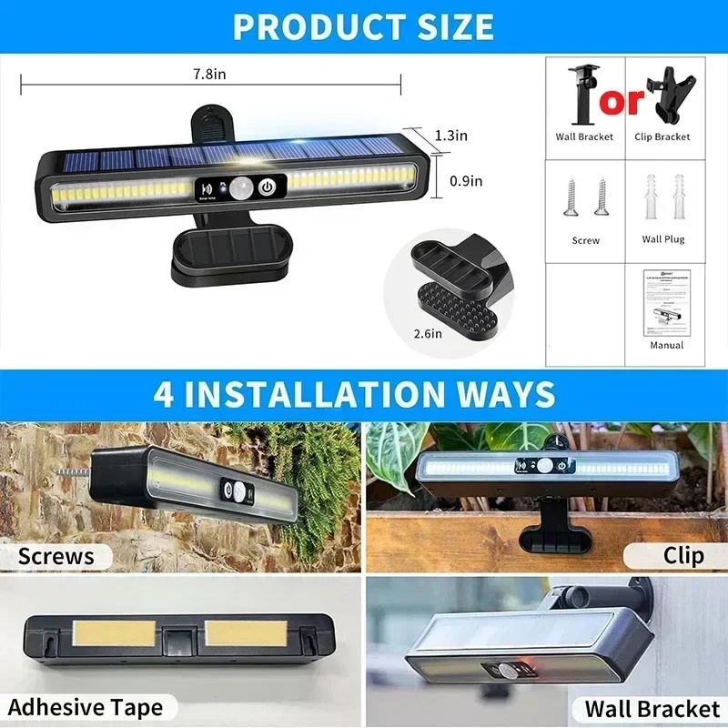 Clip-On Solar Motion Lights Outdoor 36 LED Waterproof Security Solar Fence Lamp - Image 5