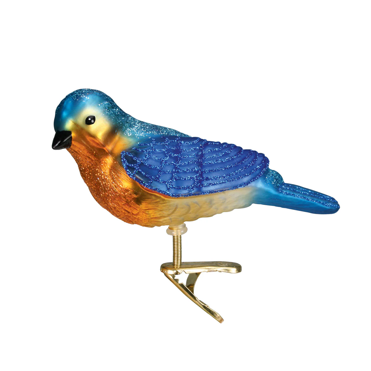 Clip-On Western Bluebird Glass Ornament - Image 3