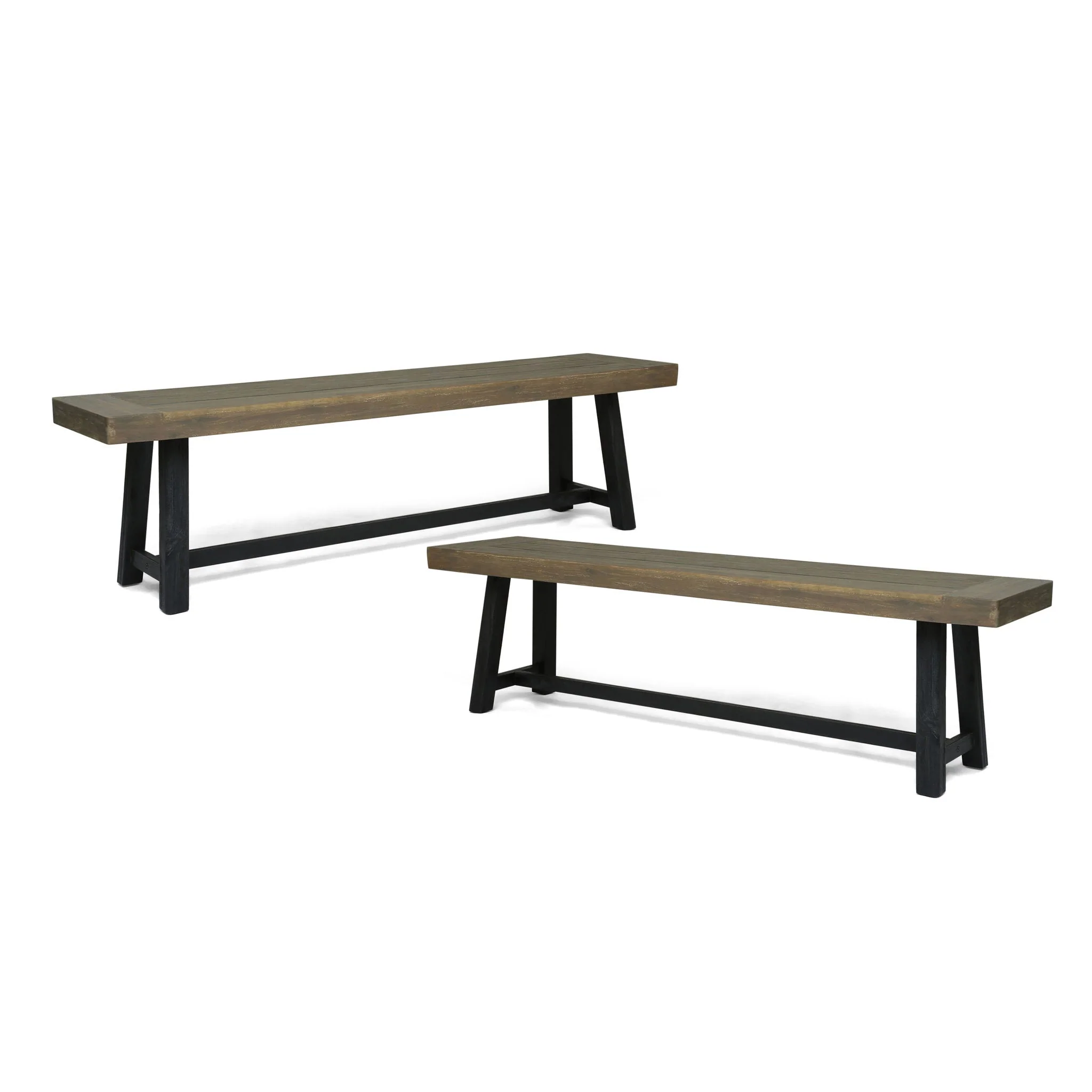 Cloud Outdoor Bench With Acacia Wood Frame And Slat Panel Design - Image 2