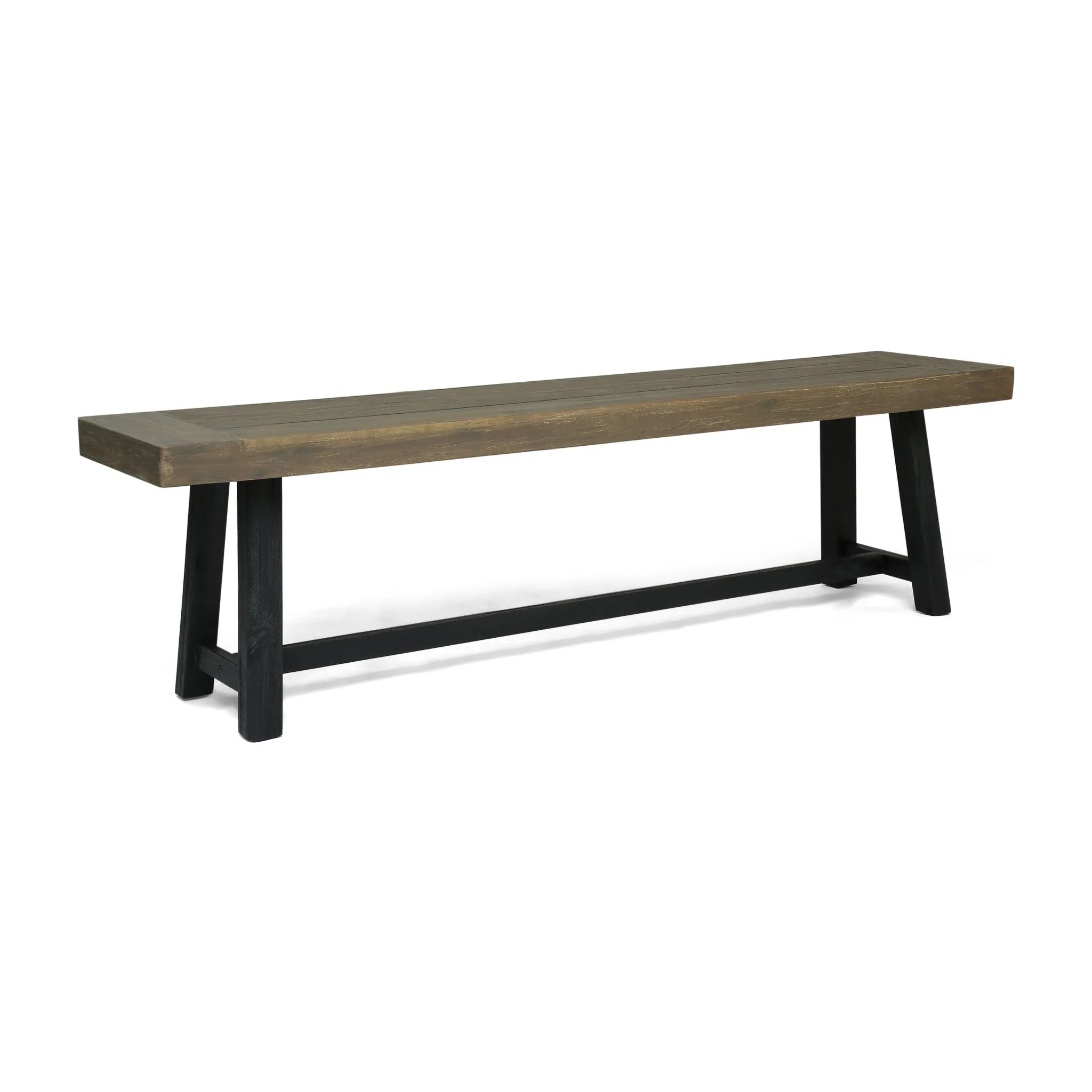 Cloud Outdoor Bench With Acacia Wood Frame And Slat Panel Design - Image 3