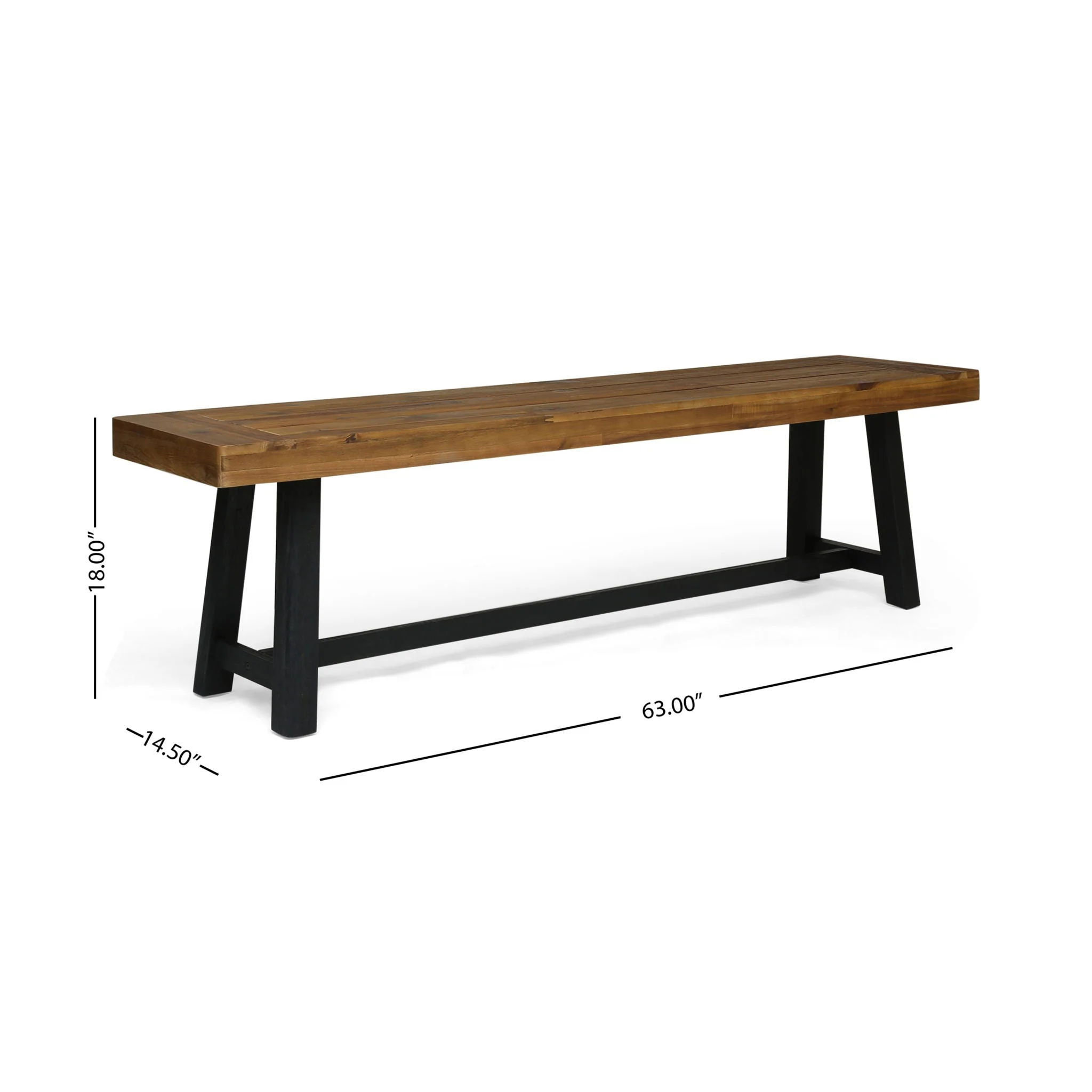 Cloud Outdoor Bench With Acacia Wood Frame And Slat Panel Design - Image 7