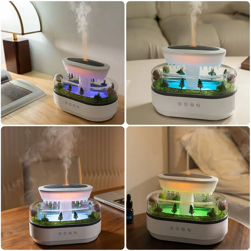 Cloud Rain Humidifier Rainfall Aromatherapy Diffuser with 7 Color Light for Home - Image 2