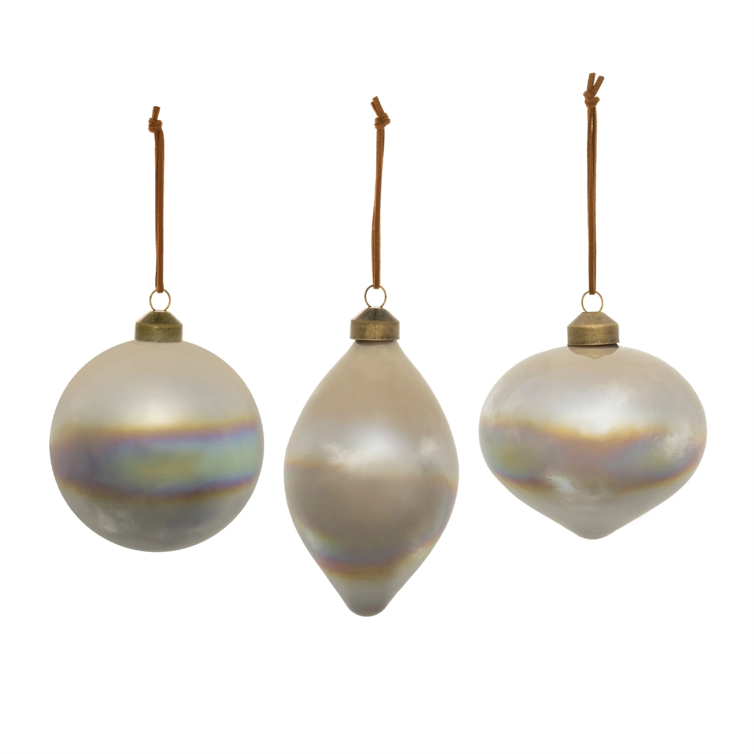 Cloudy Iridescent Glass Ornament (Set of 6) - Image 2