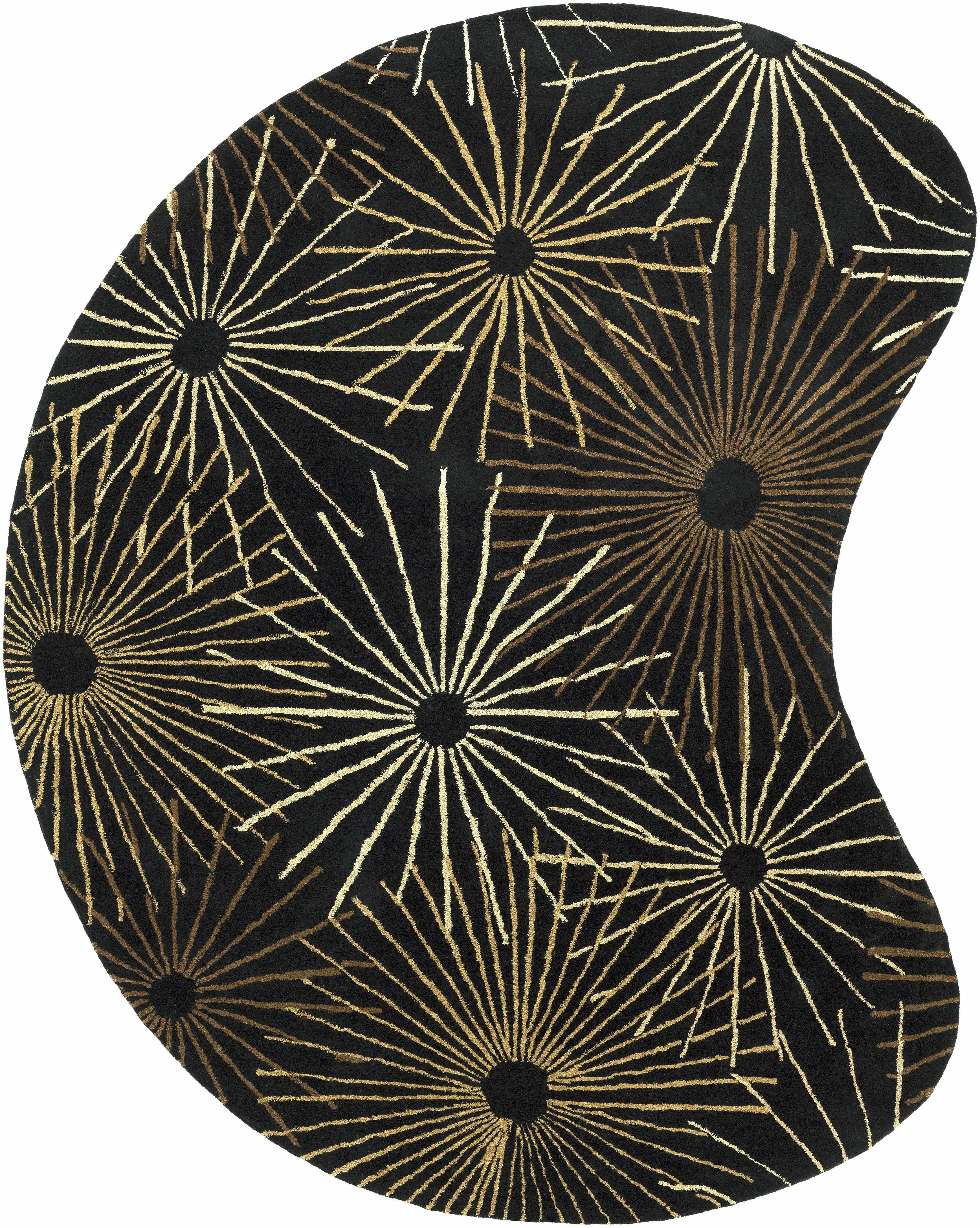 Clover Black Modern Wool Rug - Image 14