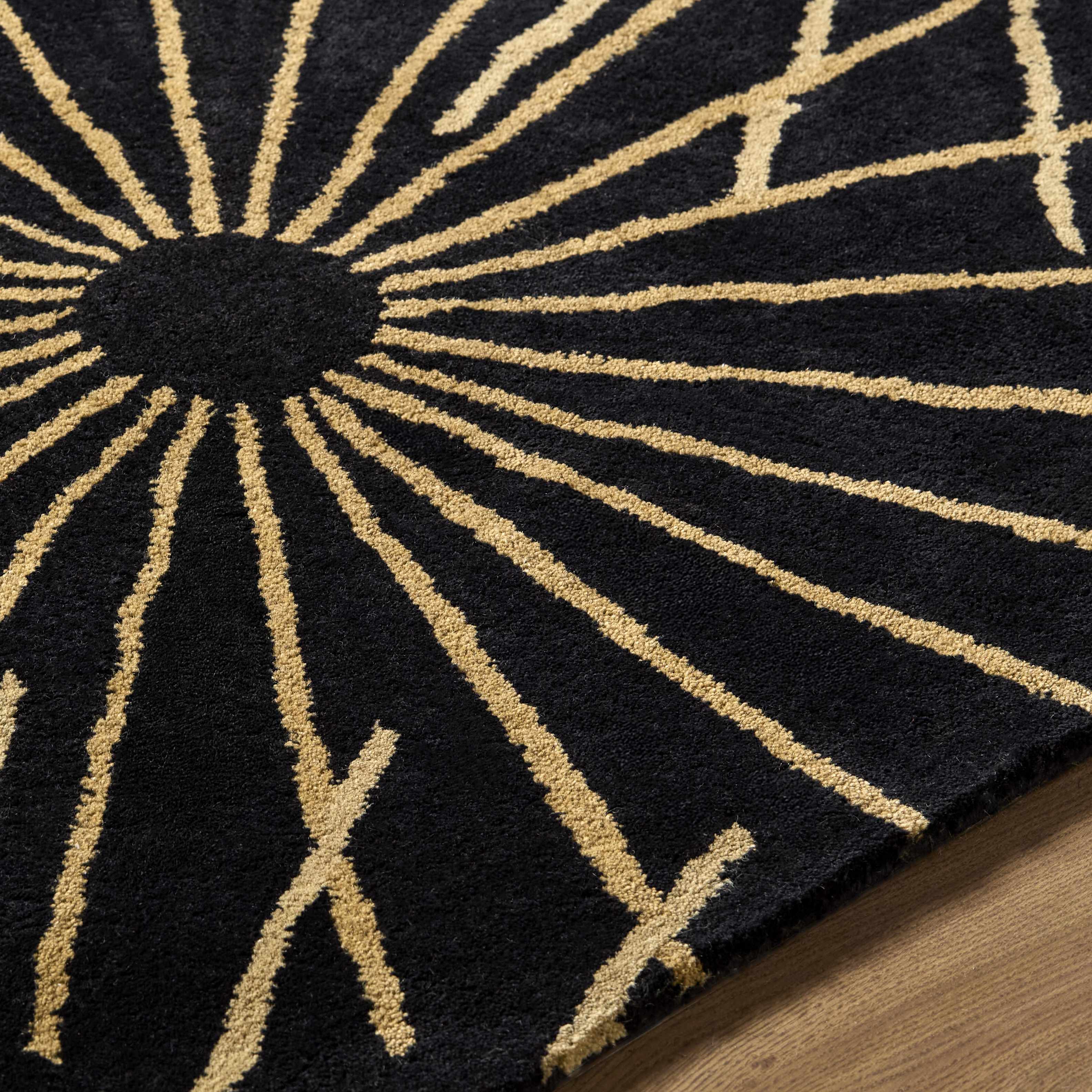 Clover Black Modern Wool Rug - Image 15