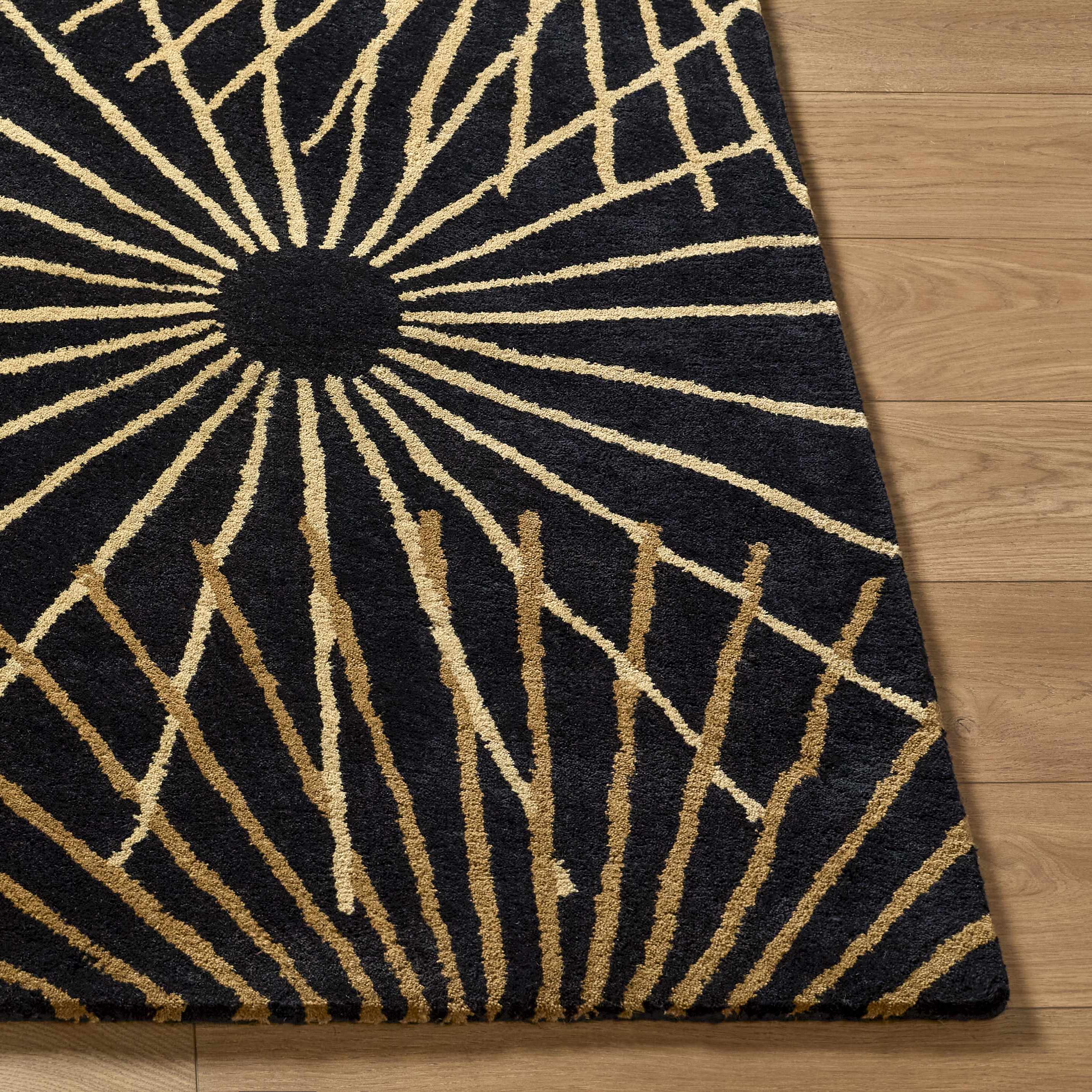 Clover Black Modern Wool Rug - Image 16