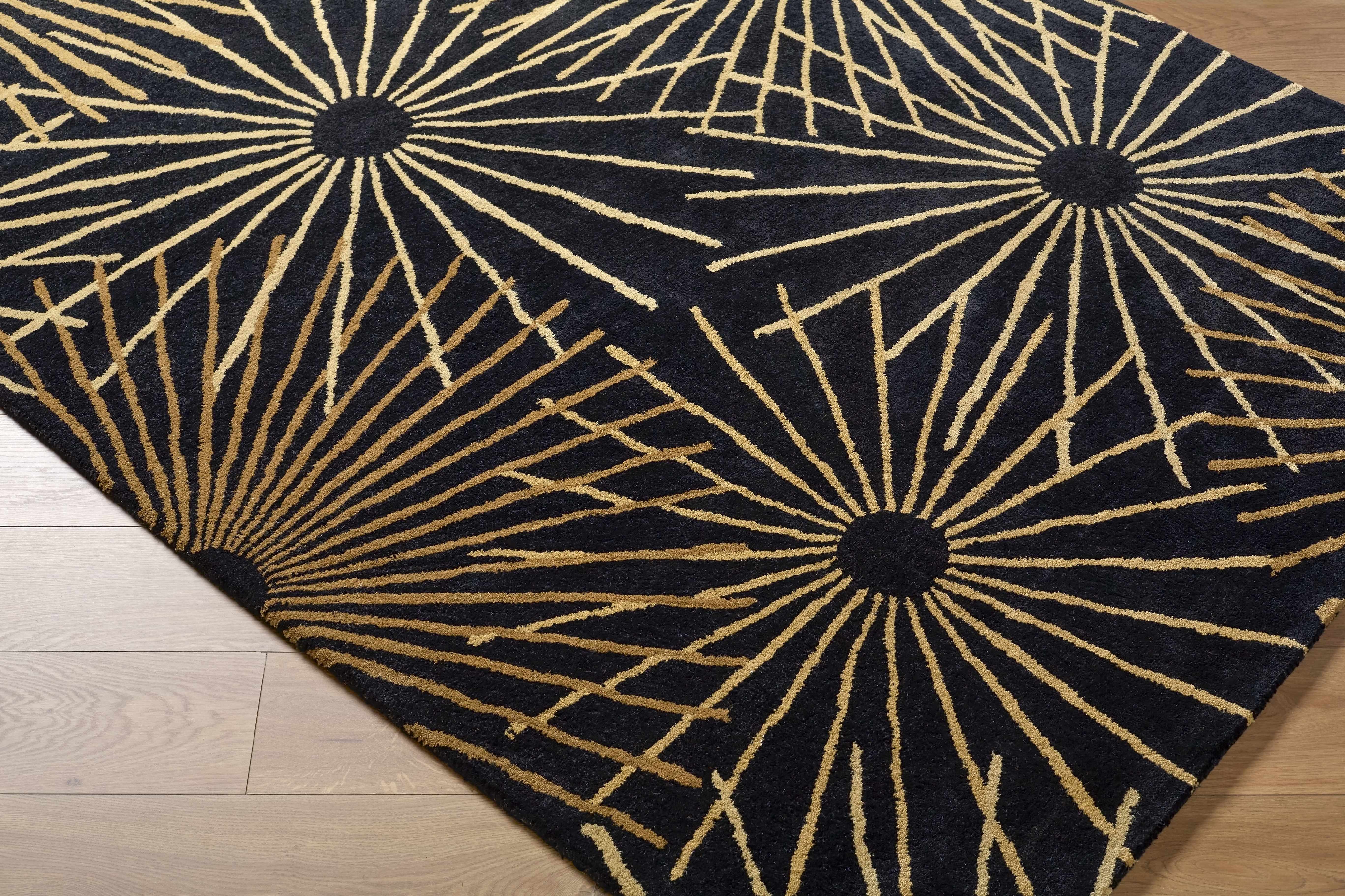 Clover Black Modern Wool Rug - Image 17