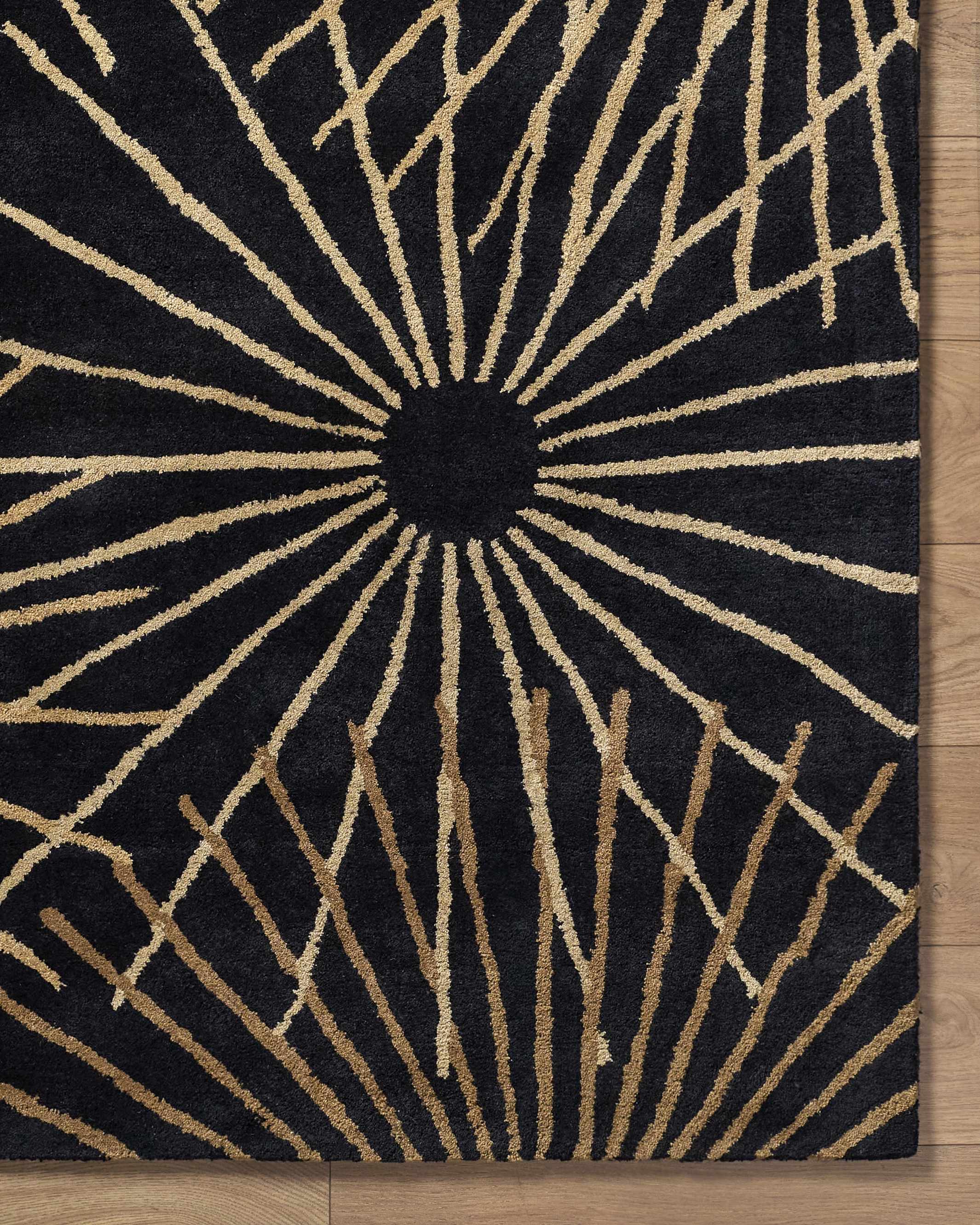 Clover Black Modern Wool Rug - Image 19