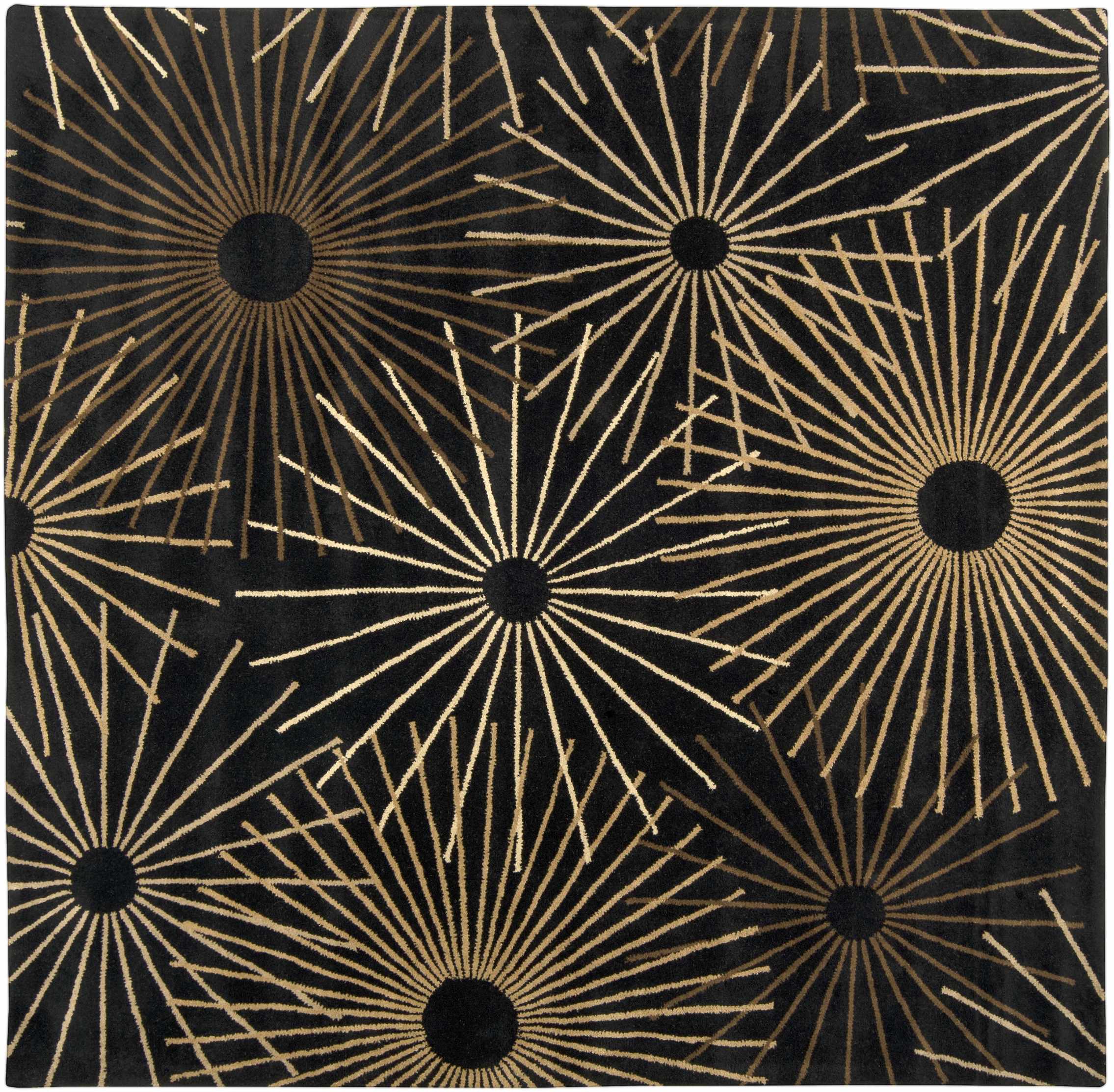Clover Black Modern Wool Rug - Image 4