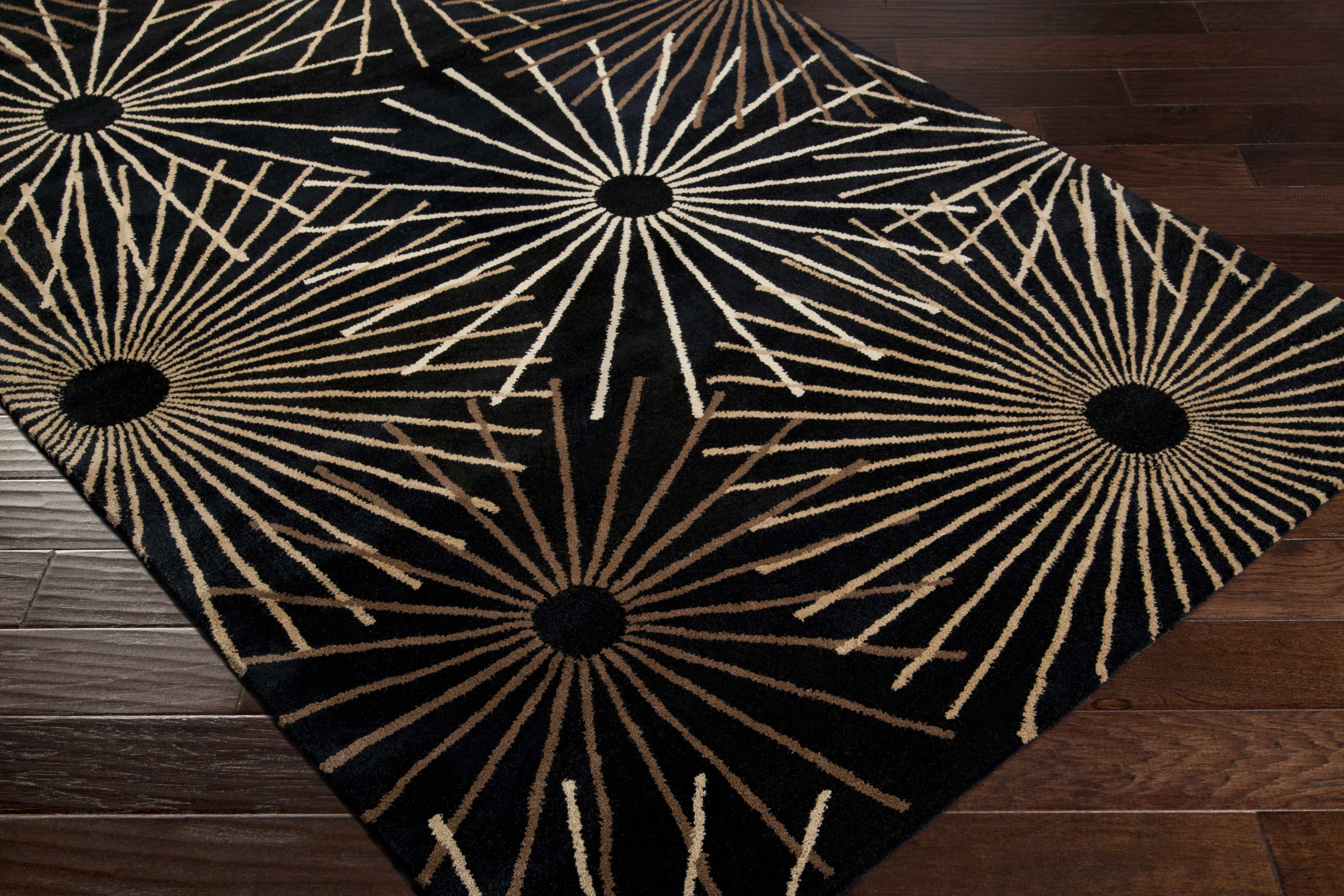 Clover Black Modern Wool Rug - Image 8