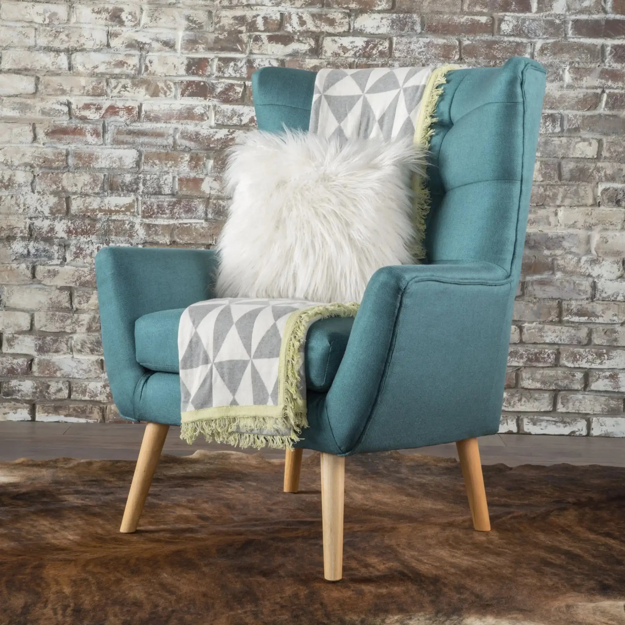 Club Chair With Rubberwood Legs - Image 12