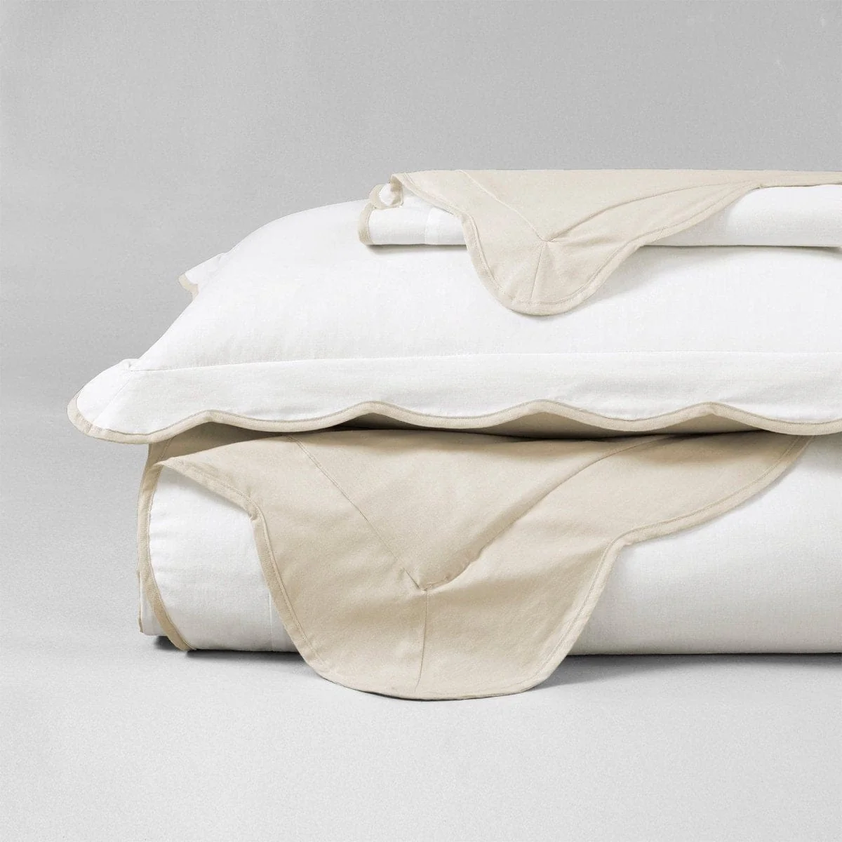 Coastal Chic Scalloped Edge 100% Cotton Reversible Duvet Cover Set - Image 10