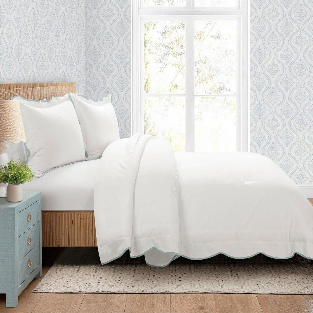 Coastal Chic Scalloped Edge 3 Piece Comforter Set - Image 11