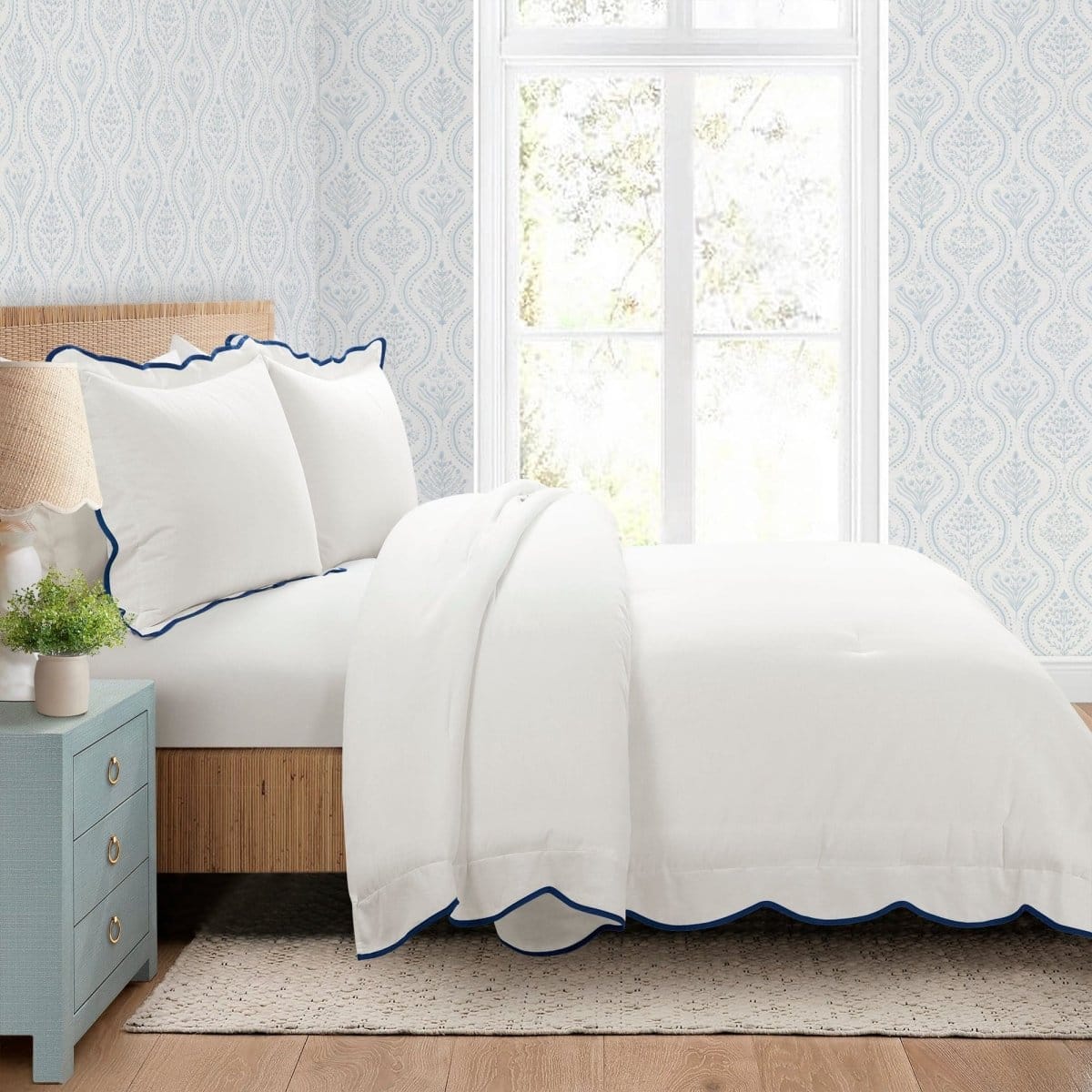 Coastal Chic Scalloped Edge 3 Piece Comforter Set - Image 14