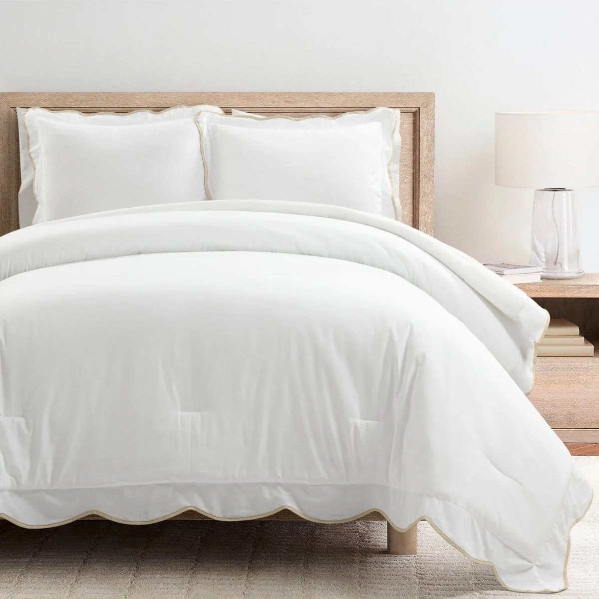 Coastal Chic Scalloped Edge 3 Piece Comforter Set - Image 2