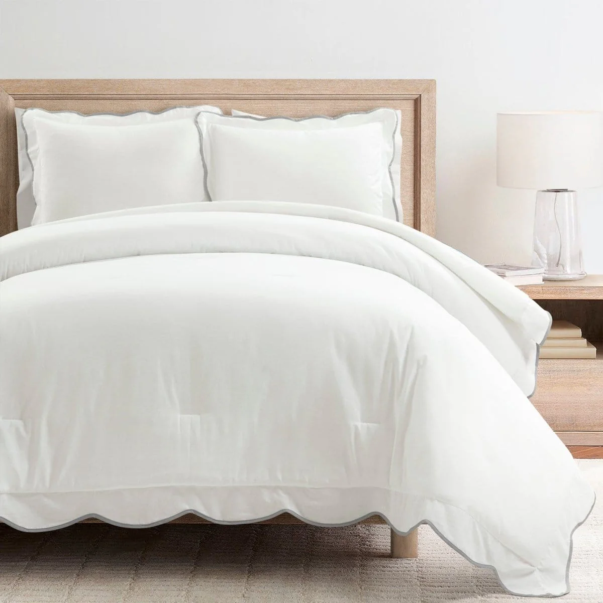 Coastal Chic Scalloped Edge 3 Piece Comforter Set - Image 3