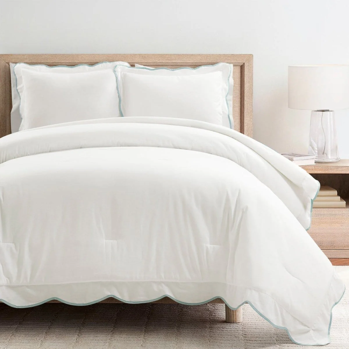 Coastal Chic Scalloped Edge 3 Piece Comforter Set - Image 4