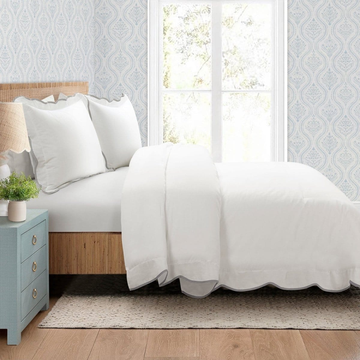 Coastal Chic Scalloped Edge 3 Piece Comforter Set - Image 5