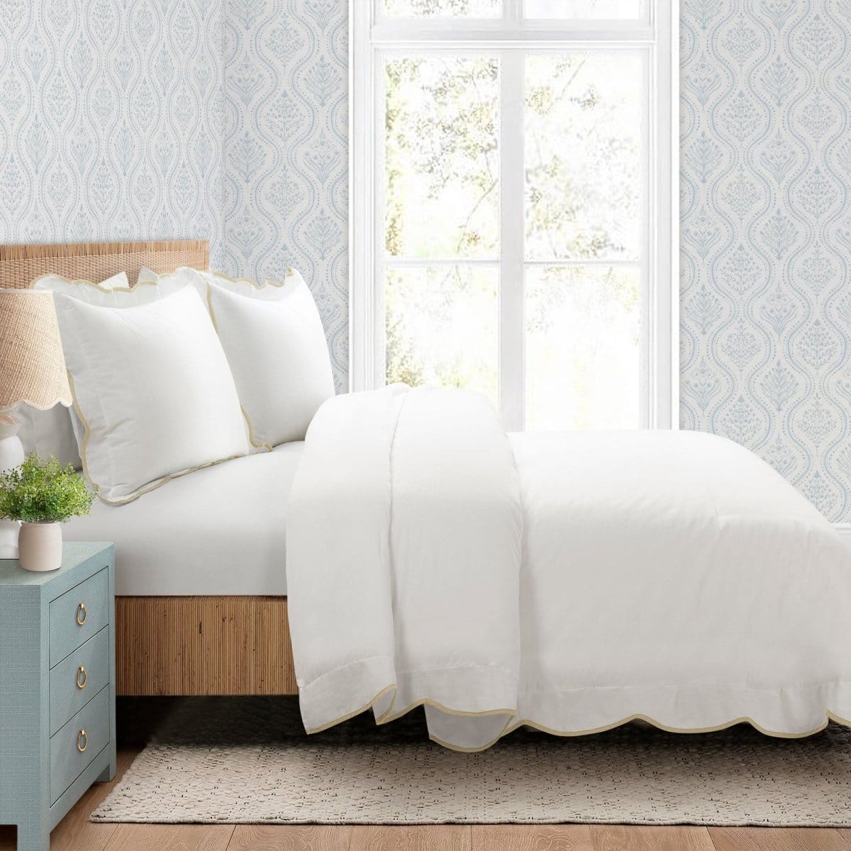Coastal Chic Scalloped Edge 3 Piece Comforter Set - Image 8
