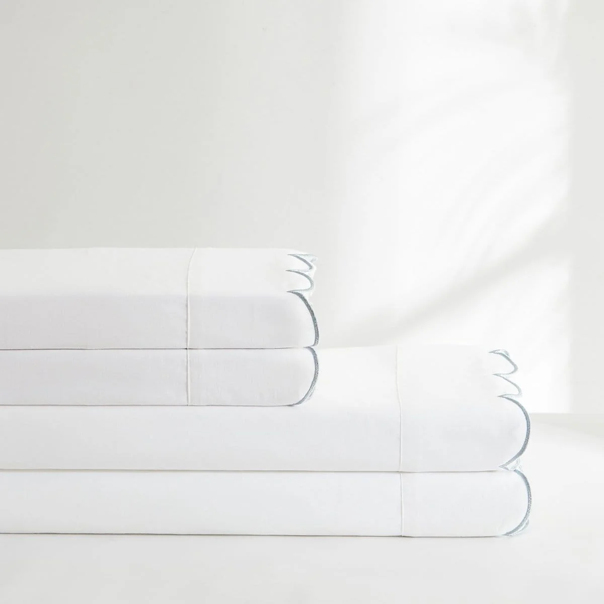 Coastal Chic Scalloped Edge Cotton Sheet Set - Image 12