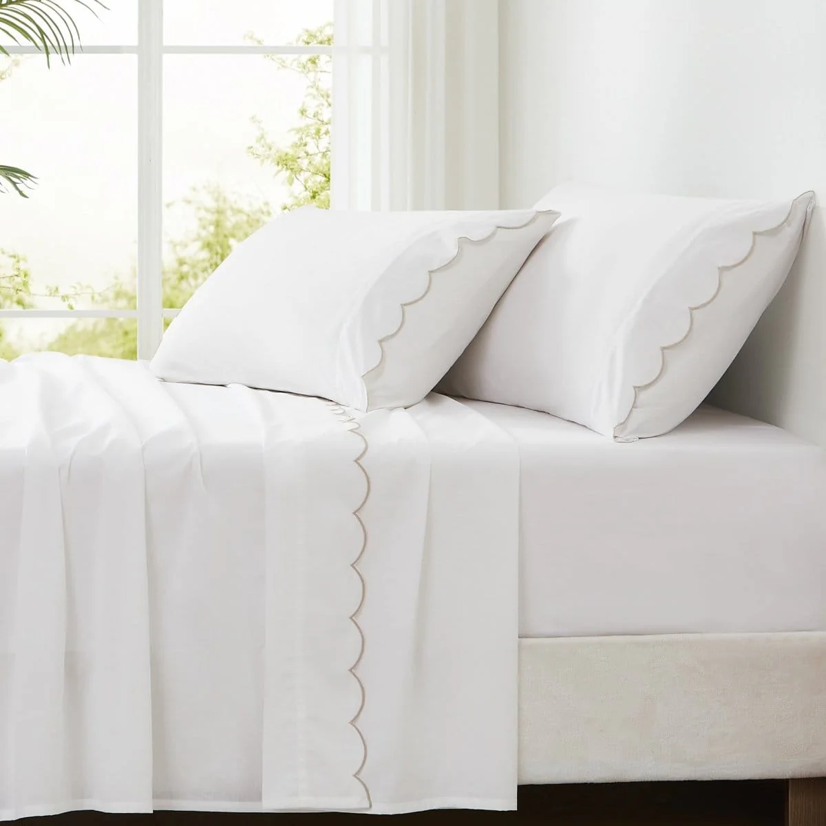 Coastal Chic Scalloped Edge Cotton Sheet Set - Image 27