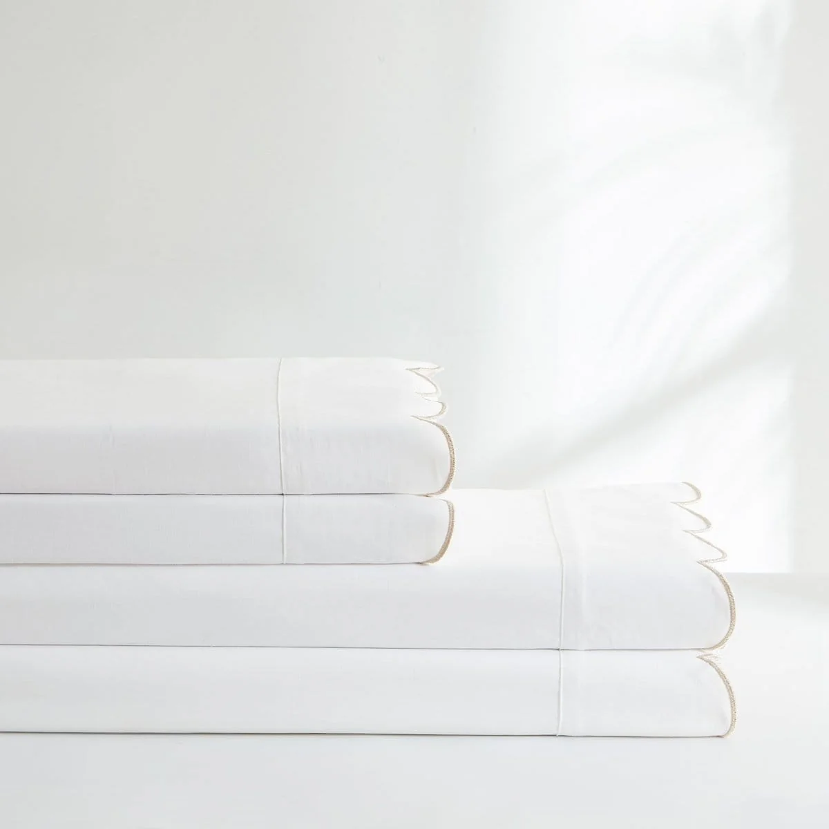Coastal Chic Scalloped Edge Cotton Sheet Set - Image 28