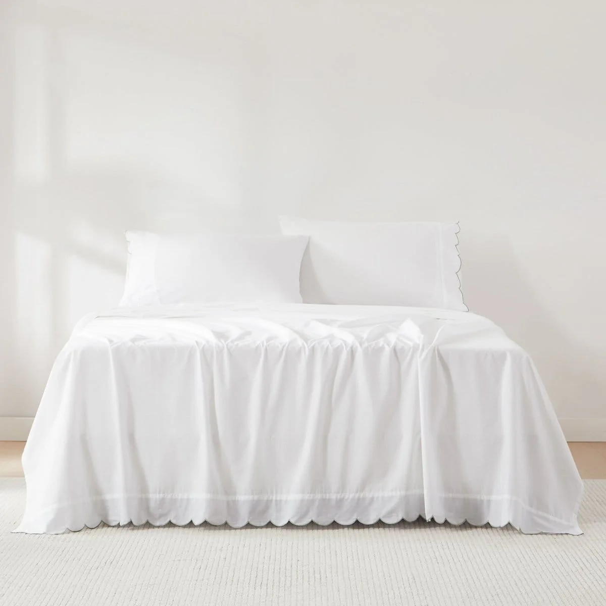 Coastal Chic Scalloped Edge Cotton Sheet Set - Image 33