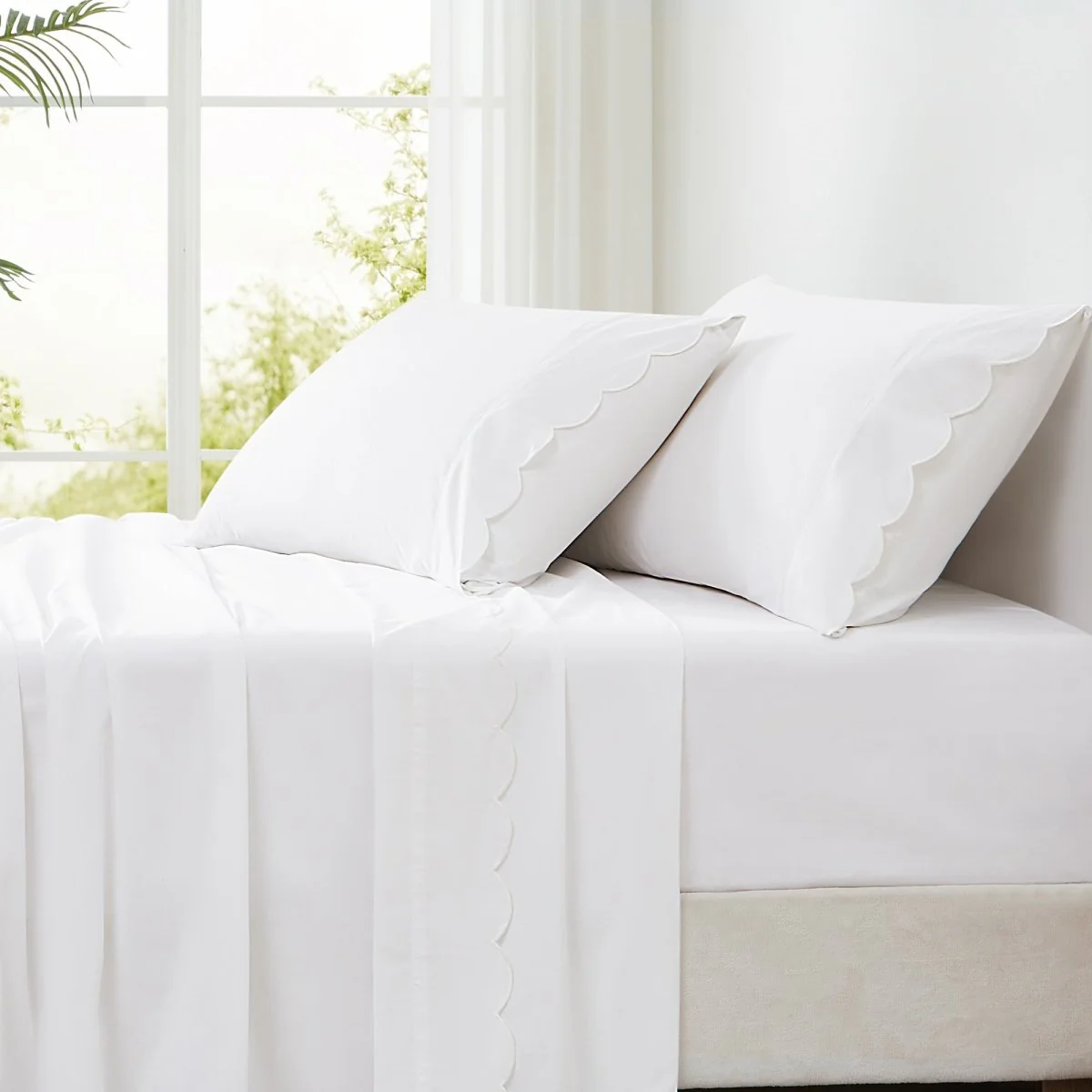 Coastal Chic Scalloped Edge Cotton Sheet Set - Image 51
