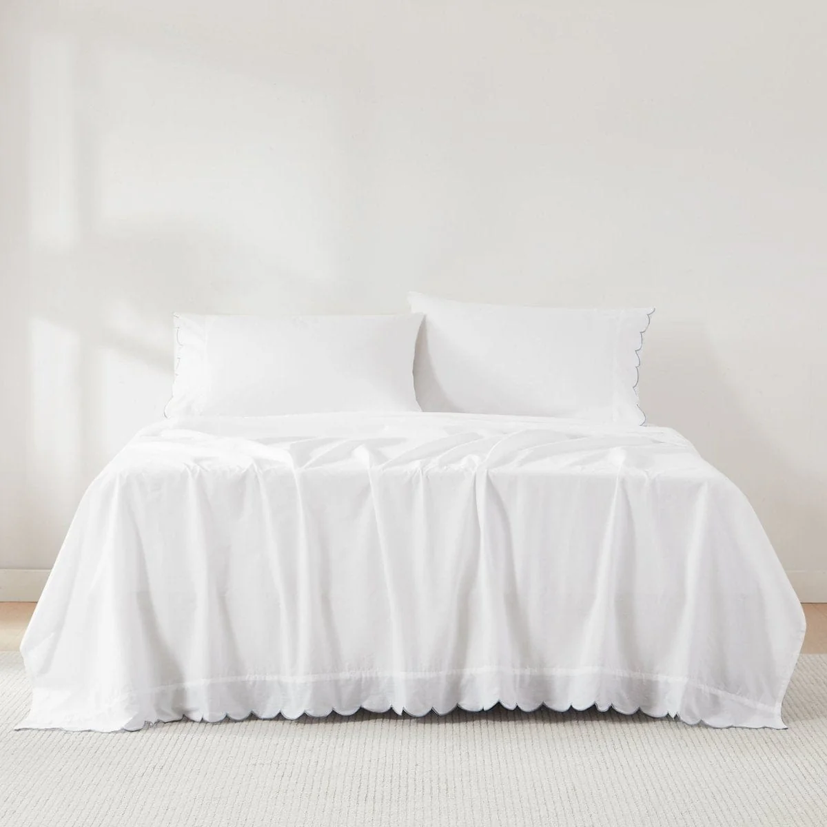 Coastal Chic Scalloped Edge Cotton Sheet Set - Image 9