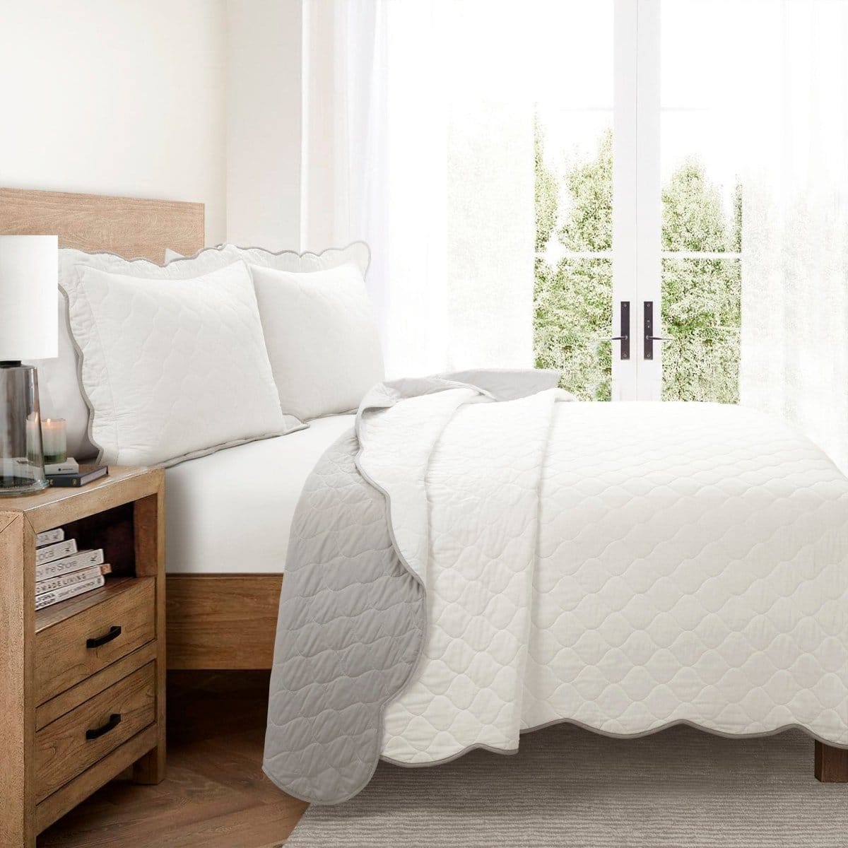 Coastal Chic Scalloped Edge Reversible Quilt 3 Piece Set - Image 20