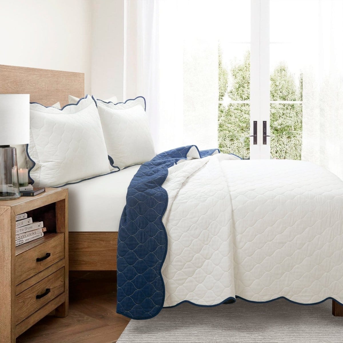 Coastal Chic Scalloped Edge Reversible Quilt 3 Piece Set - Image 37