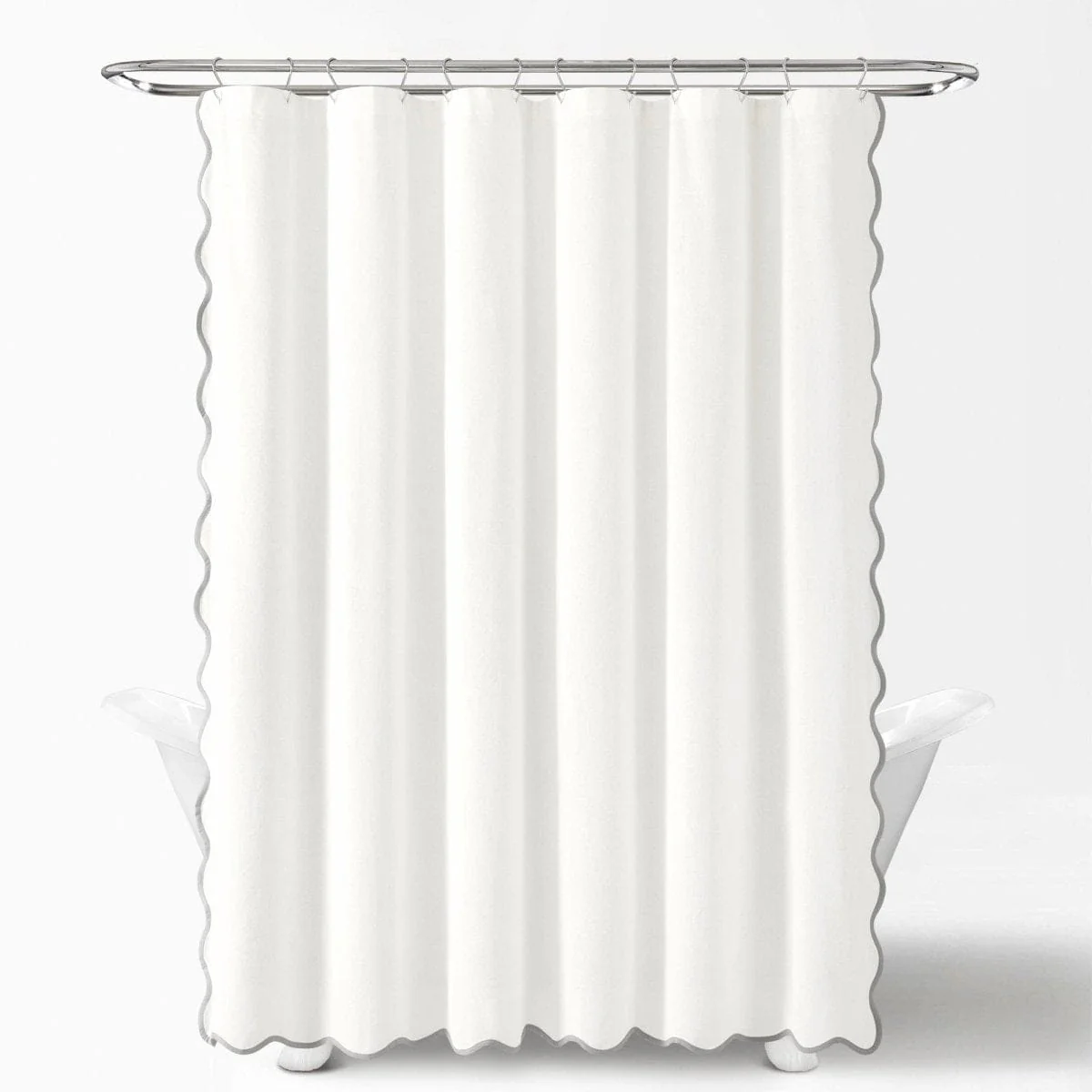 Coastal Chic Scalloped Edge Shower Curtain - Image 10