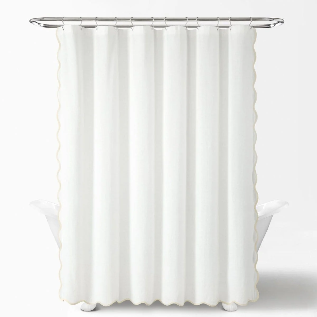 Coastal Chic Scalloped Edge Shower Curtain - Image 13