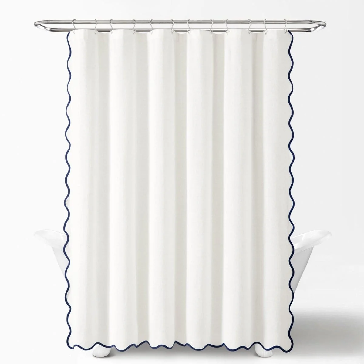 Coastal Chic Scalloped Edge Shower Curtain - Image 16