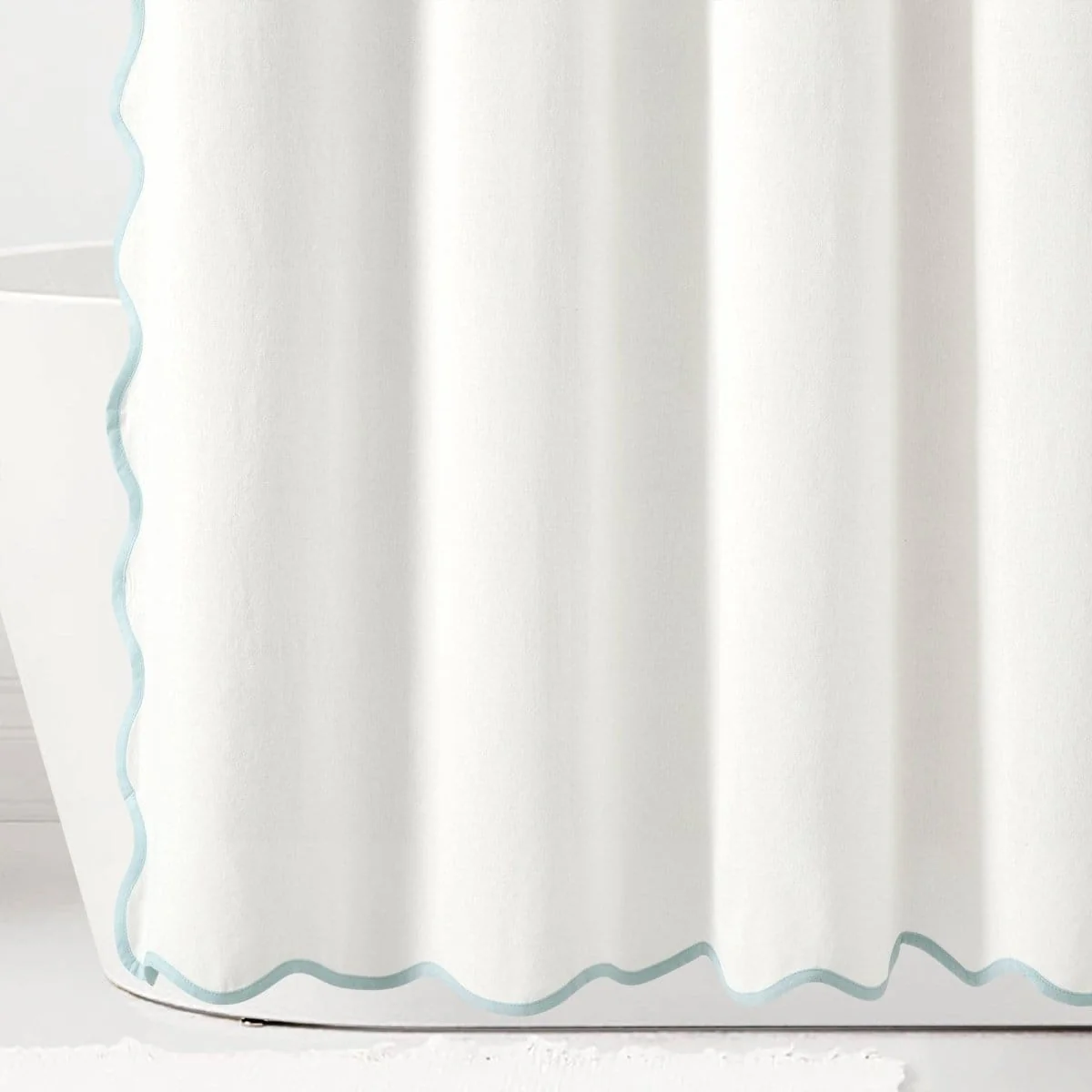 Coastal Chic Scalloped Edge Shower Curtain - Image 6