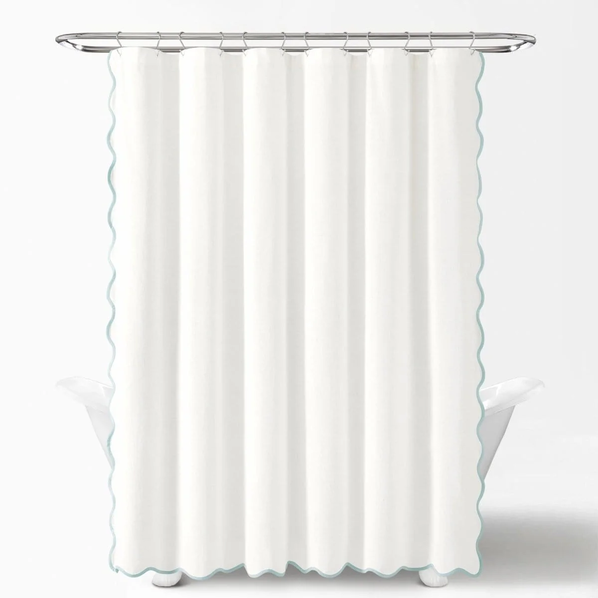 Coastal Chic Scalloped Edge Shower Curtain - Image 7