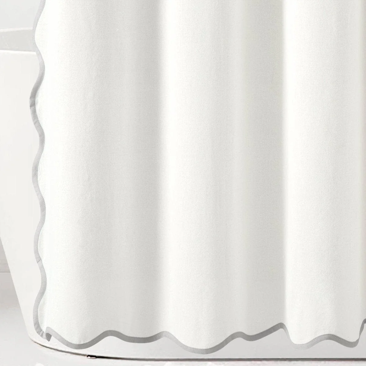 Coastal Chic Scalloped Edge Shower Curtain - Image 9