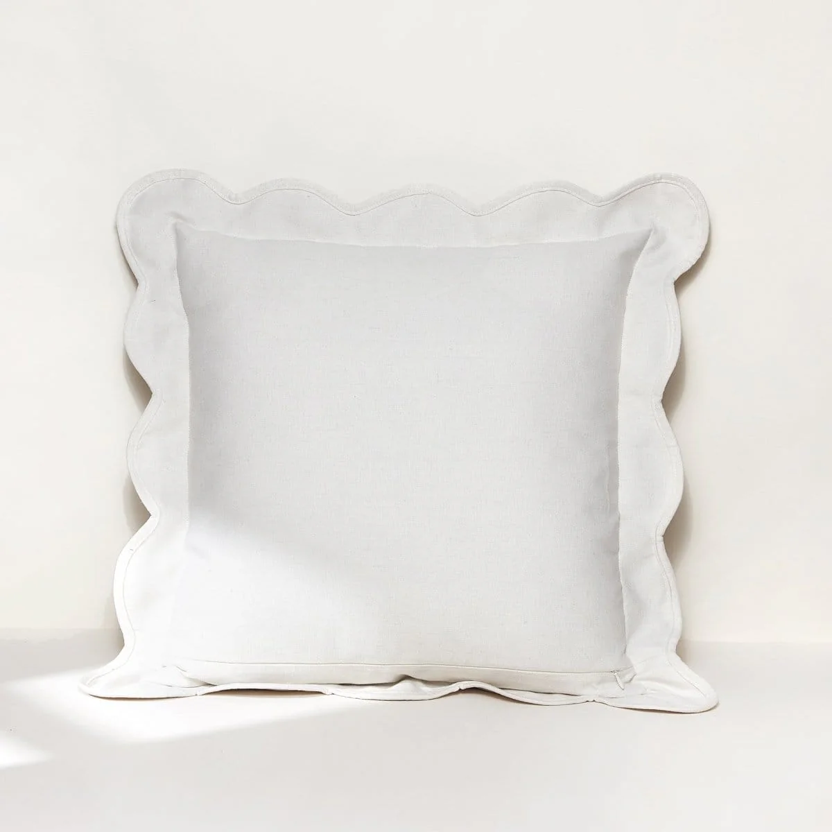 Coastal Chic Scalloped Edge Throw Pillow Cover - Image 2