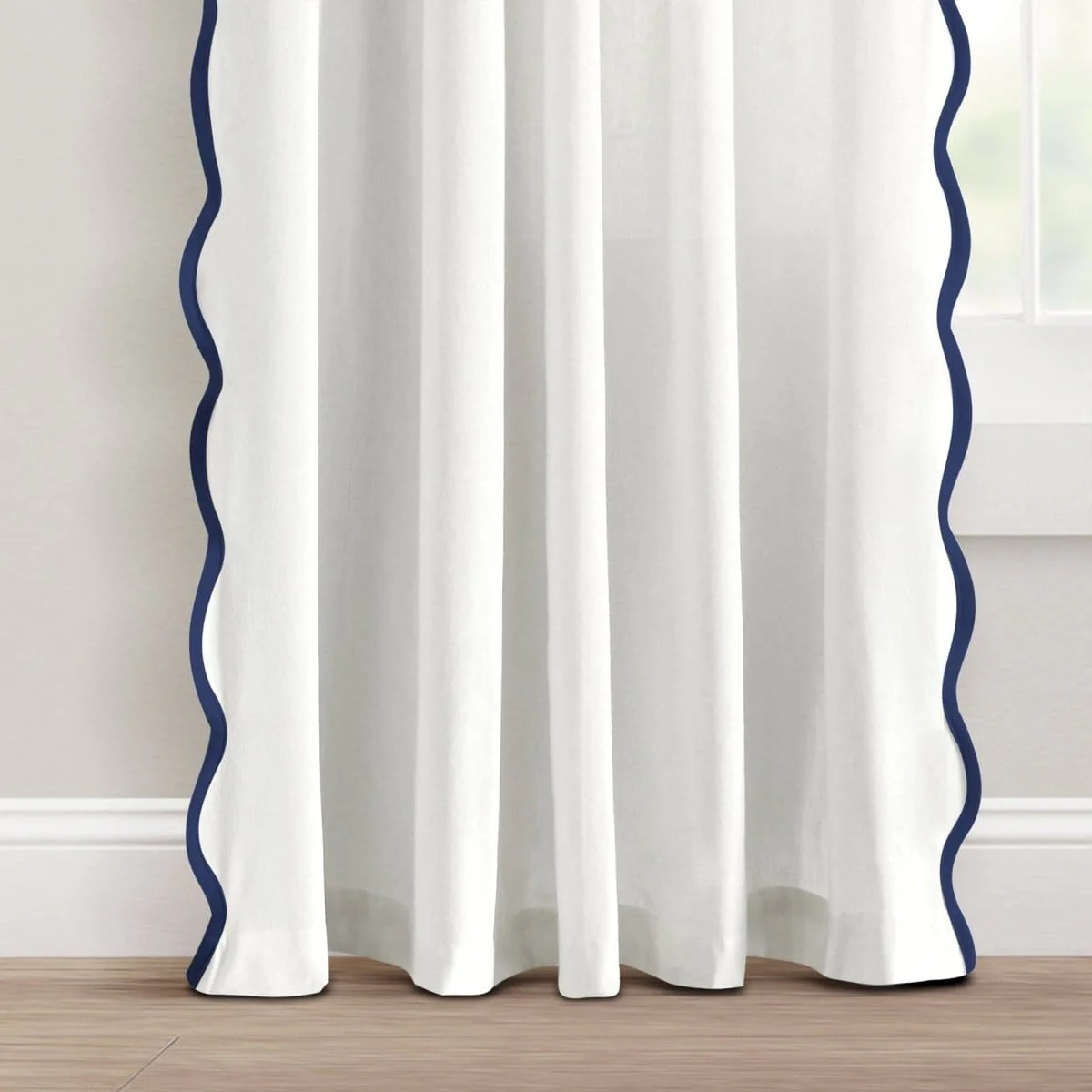 Coastal Chic Scalloped Edge Window Curtain Panel Set - Image 11