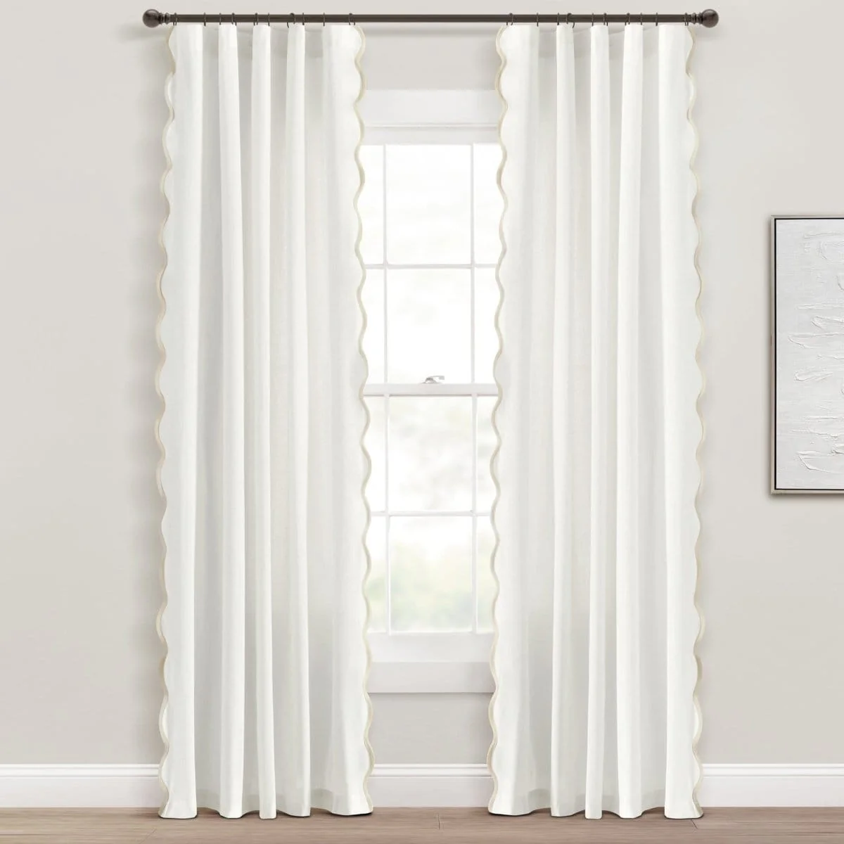 Coastal Chic Scalloped Edge Window Curtain Panel Set - Image 13
