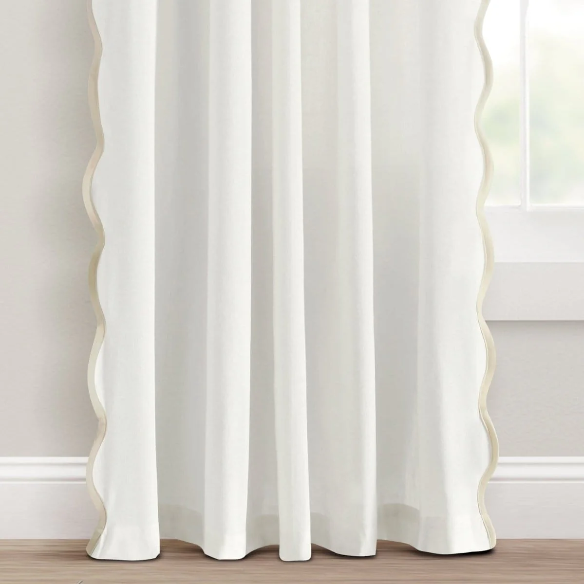 Coastal Chic Scalloped Edge Window Curtain Panel Set - Image 15