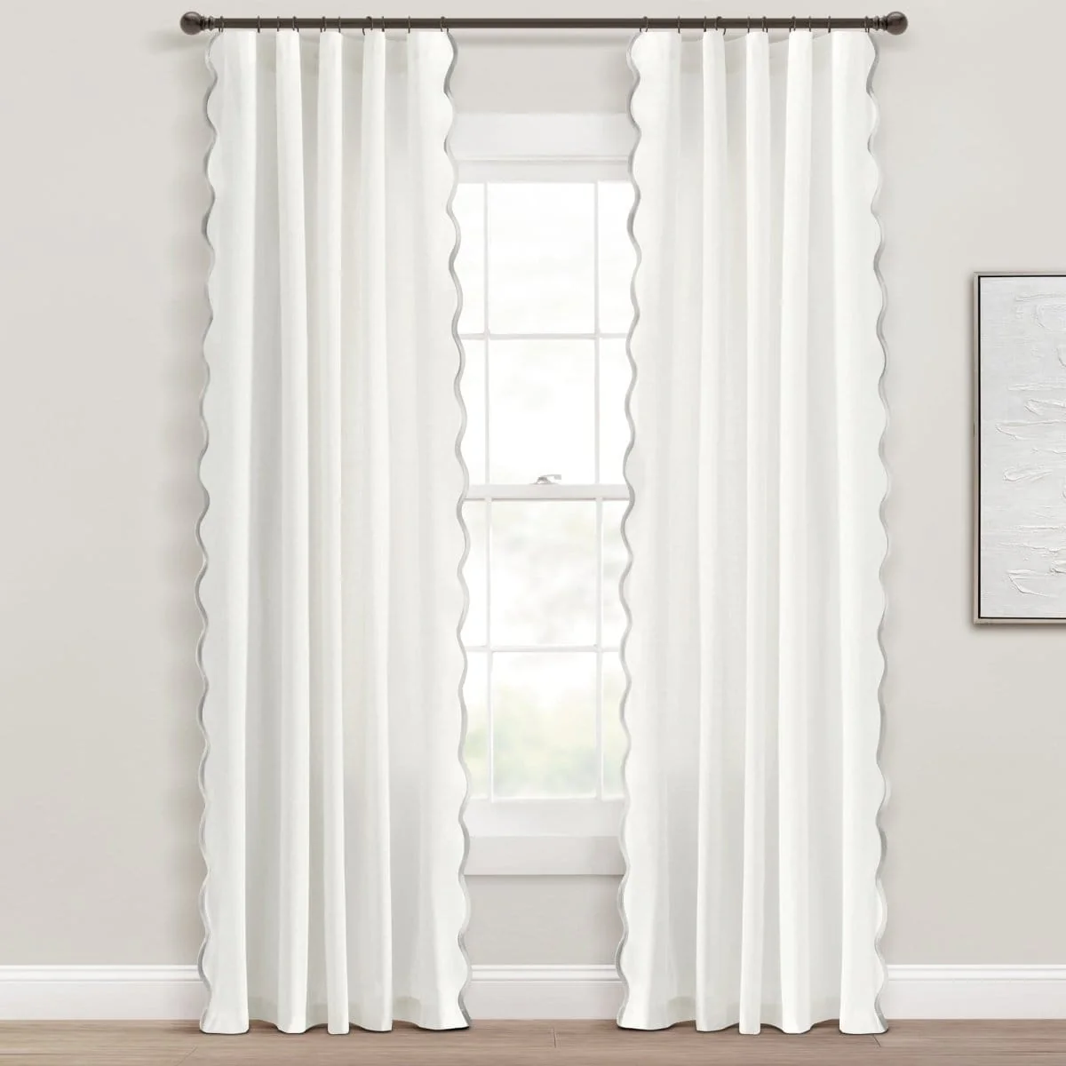 Coastal Chic Scalloped Edge Window Curtain Panel Set - Image 17